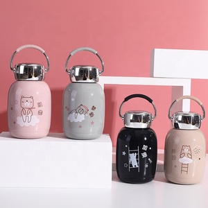 silverjet Insulated Water Bottle 230ml Stainless Steel Cute Design For School <b>Hot</b> Cold <b>Drinks</b> Reusable With Metal Handle - Product Image 2