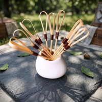 Brochettes en bambou naturelles faites à la main, à une seule branche, idéales pour les cocktails aux fruits et la cuisson, cure-dents décoratifs en hawthorn sucré