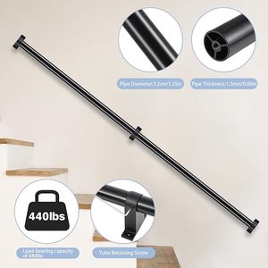 Tubería de <span class=keywords><strong>escalera</strong></span> rústica Instalación de tubería <span class=keywords><strong>Barandilla</strong></span> de mano de acero tubular y barandillas de <span class=keywords><strong>escalera</strong></span> Pasamanos negra de tubería de acero negro - Product Image 6