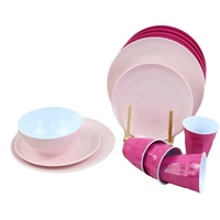 Haute qualité luxe bleu clair cuisine ustensile assiette plat bol dîner mélamine Restaurant vaisselle ensembles