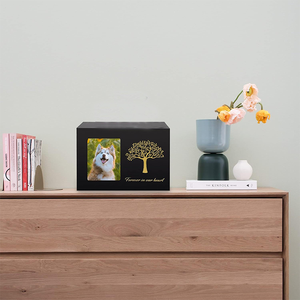 Youki Pet cenaze defin anıt resim çerçevesi köpekler kediler için evcil hayvan vazosu ahşap kül - Product Image 3