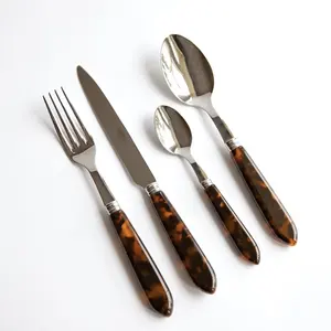 Alat makan Stainless Steel, peralatan makan unik gagang garpu