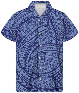 <span class=keywords><strong>Camicie</strong></span> Casual da <span class=keywords><strong>Uomo</strong></span> a Maniche Corte di Alta Qualità 2025 Viola con Stampa Tribale Polinesiana, Bottoni, Personalizzabili, <span class=keywords><strong>Taglie</strong></span> <span class=keywords><strong>Forti</strong></span>, Estive - Product Image 2