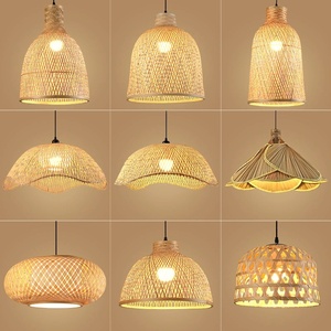 Lustre en rotin tressé à la main, lampe à fleurs multi-niveaux, lampe suspendue rustique pour salle à manger, grande lampe à <span class=keywords><strong>suspension</strong></span> en forme de panier rond - Product Image 3