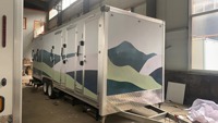 Toilettes mobiles de luxe personnalisées en acier inoxydable avec douche, pour l'extérieur, vente en gros