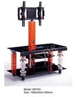 Triángulo moderno de vidrio templado TV Stand Factory Direct para el hogar y la sala de estar Trade Show Display Furniture