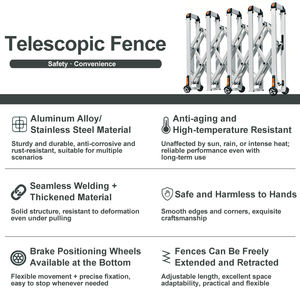 건설 안전 상가 확장 도로용 개폐식 수동 바리케이드 울타리 산업용 핫 제품 텔레스코픽 로드블록 - Product Image 3