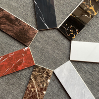 Carreaux de porcelaine 100x800, carreaux de plinthe, bordure d'angle moderne Waveguide pour salon et sol, inspirés du marbre mural