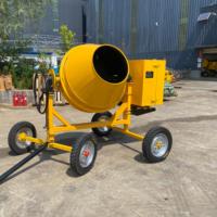 Bétonnière mobile portative à deux roues, à tambour, pour travaux de mortier, alimentation diesel/électrique