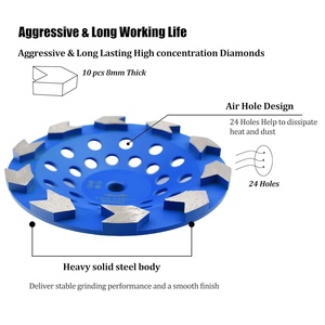 JDK 7in.x 5/8-11 Pollici Mola a tazza Abor filettata a 10 segmenti per affilatura (filettatura 5/8"-11) - Product Image 3