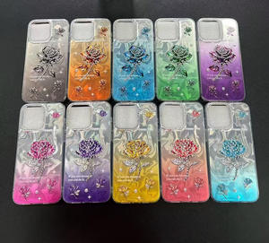 Vente d'usine : Étui de téléphone pour femme au design floral diamanté, compatible avec Samsung S25 <span class=keywords><strong>Ultra</strong></span>, S26 Plus, S24 FE, <span class=keywords><strong>S23</strong></span>, S22, S21 <span class=keywords><strong>Ultra</strong></span> - Product Image 1