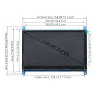 Écran LCD HMI YZY 7 pouces 1024*600 pour Raspberry Pi avec écran tactile Android, applications de contrôle industriel et médicales