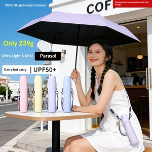 Parapluie compact ultraléger pliable en trois sections à 6 baleines, portable, manuel, double usage soleil/<span class=keywords><strong>pluie</strong></span>, protection solaire, personnalisable avec logo, pour le commerce transfrontalier - Product Image 4