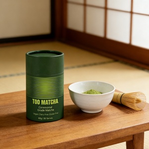 Envase de Tubo de Papel Ecológico de Grado Alimenticio para Polvo de Matcha de Alta Gama, Envase de Tubo Kraft, Lata de Papel para Té - Product Image 1