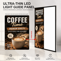 Boîte à lumière LED ultra-fine rectangulaire en verre trempé et alliage d'aluminium, affichage rétroéclairé mural pour affiches et menus