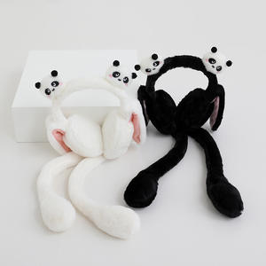 Gitmek parti komik Faux kürk kış <span class=keywords><strong>Earmuffs</strong></span> sevimli Panda kulak Muffs kafa rüzgar geçirmez kulak isıtıcı çocuklar kulaklıklar hava yastığı hareketli kulaklar - Product Image 3