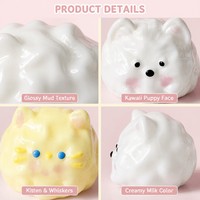 Mainan Anjing Kucing Lucu Tekstur Lendir, Penghilang Stres, Slow Rebound, Bisa Diremas, PVC, Grosir, OEM, ODM, Hadiah
