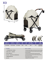 Poussette pliable pour animaux de compagnie USMILEPET, roues pivotantes à 360° en un clic, amortissement des chocs, capote réglable, porte-gobelet, poussette pour chien de taille moyenne