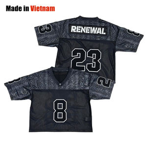 Camiseta de fútbol americano de gran tamaño suelta personalizada, diseño de impresión por sublimación, camiseta de fútbol Retro de poliéster - Product Image 1