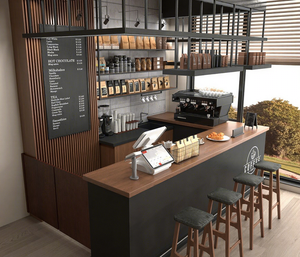 Muebles de Barra para Cafetería, Diseños de Vitrinas para Cafetería con Mostrador de Exhibición de Café y Productos de Panadería para Decoración de Tiendas - Product Image 4