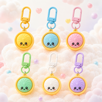 Porte-clés anti-stress en PVC souple pour filles, motif mini-boulette kawaii, jouet sensoriel à presser, breloque de sac, 14+