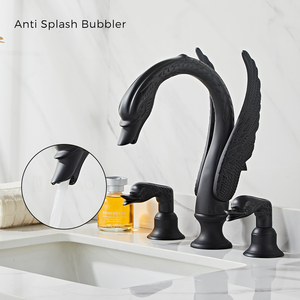 Grifos de Latón de Doble Palanca Estilo Tradicional Chino con 3 Orificios para Baño y <span class=keywords><strong>Grifo</strong></span> de Lavabo Dorado con Diseño de Dragón <span class=keywords><strong>Animal</strong></span> - Product Image 3