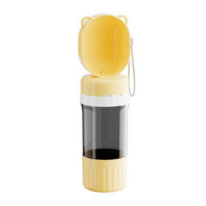 Bouteille d'eau de luxe pour animaux de compagnie avec récipient pour nourriture et cordon, bol de voyage portable pour chiens et chats, ensemble d'alimentation multifonction en plastique - Product Image 4