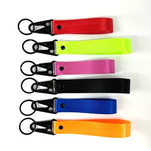 High Quality Sublimation Silk Screen Logo Car Keychain Short Wrist Lanyard Eagle Hook Promotional Lanyards for Car Motorcycle