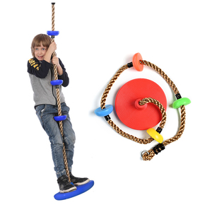 Outdoor Playground Play Children's Toy Kids Exercise Garden Tree Hanging Climbing Rope Swing With Disc