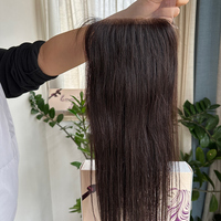 Cheveux Humains Remy Européens Vierges de Qualité Supérieure, Nœuds Cachés, Dentelle Transparente 4*4 5*5, Base en Soie, Closure Sans Colle, Densité 130%