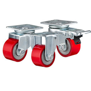 ล้อ PU สีแดงแกนเหล็กชุบสังกะสีแบบต่ำ น้ำหนักเบา สำหรับอุปกรณ์ขนาดกะทัดรัด - Product Image 2