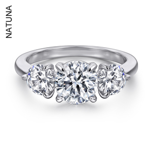 NATUNA Bijoux personnalisés en <span class=keywords><strong>pierre</strong></span> <span class=keywords><strong>de</strong></span> <span class=keywords><strong>lune</strong></span> en argent sterling 925 2ct D Color VVS1 Bagues <span class=keywords><strong>de</strong></span> fiançailles en moissanite - Product Image 1