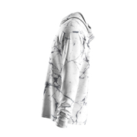 Vêtements de chasse et de pêche antibactériens pour hommes avec poche poitrine droite, protection solaire, motif craquelé marbre blanc