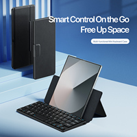 Penyangga Keyboard Ultra Tipis 7mm untuk Smartphone dan Tablet dengan Koneksi Simultan dan Penutup Pelindung Kulit PU