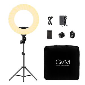 Anillo de luz <span class=keywords><strong>GVM</strong></span>, luz LED de temperatura de color ajustable, luz suplementaria, luz de fotografía de HD-14S - Product Image 1