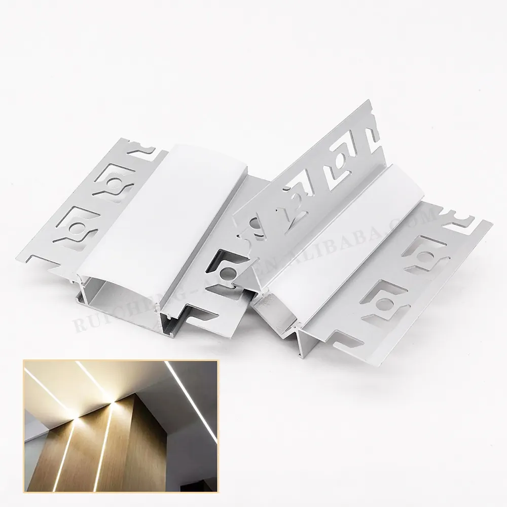 Perfil de aluminio de carcasa Led de extrusión Perfil de tira de luz de aluminio integrado Led