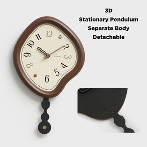 WOZOOM Grande horloge à <span class=keywords><strong>pendule</strong></span> Grande horloge murale Art mural Décoration <span class=keywords><strong>en</strong></span> <span class=keywords><strong>bois</strong></span> Décoration intérieure Décoration de salon Horloge design moderne - Product Image 3