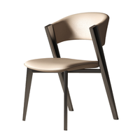 Chaise de salle à manger moderne à dossier haut en cuir, design nordique pour la maison, le bar, les restaurants en plein air et les tables d'hôtel