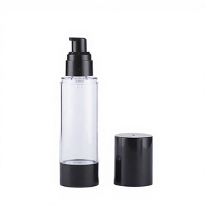 Black Airless Cosmetic <b>Dispenser</b> Skin Care Serum <b>Pump</b> <b>Bottles</b> Empty Plastic 15ml-120ml Lotion Screw Cap Sprayer - Product Image 3