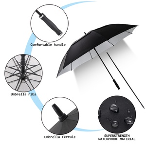 Wholesale Custom logo 54/62/68/72 Inch Fiberglass Umbrella Business Windproof and Rainproof for Beach Outdoor Strong Umbrella - Product Image 2