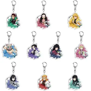 Wholesale Price Demon Slayer keyring Custom Made Printed Metal Key Chain Accessories Cute cartoon Figures Anime Keychain