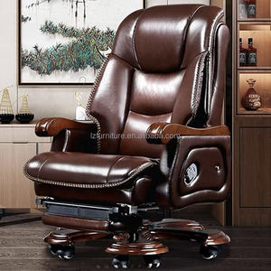 Chaise de bureau moderne pour PDG avec pédale de massage inclinable ergonomique pour le bureau à domicile - Product Image 4