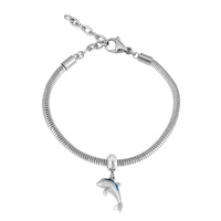 AFXSION Bracelets chaîne et maillons en acier inoxydable plaqué or 18 carats de haute qualité, motif dauphin et abeille, pour femme, vente en gros