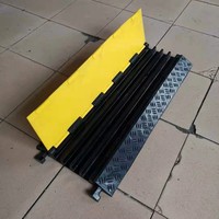 Rampes de vitesse jaunes 1 canal en PVC, protecteur de câble en caoutchouc, rampe en caoutchouc portable et mobile
