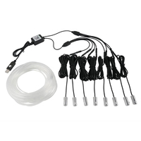 Bande LED RGB à commande par application/télécommande, éclairage ambiant en fibre optique pour voiture, éclairage décoratif intérieur 4IN1 5IN1 6IN1