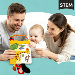 Libro Sensorial de Tela de Algodón Súper Suave <span class=keywords><strong>Eli</strong></span> Toys - Juguete de Sonido para Aprendizaje Temprano con Formas de Dibujos Animados para Bebés y Recién Nacidos - Product Image 2