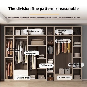 Tủ quần áo góc hình chữ L tùy chỉnh cho nội thất gia đình cho căn hộ nhỏ và phòng ngủ - Product Image 2