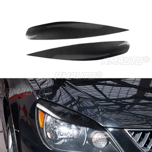 1 paire de garnitures de phares en fibre de carbone véritable pour Mitsubishi Lancer 2004 2005 2006, caches de phares, autocollants de voiture - Product Image 1