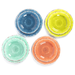 Wholesale 100% Melamine Dinner Plates 10" Diameter Rustic Crackle Light Blue