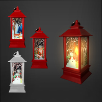 Lanterne LED de Noël de 5 pouces, lampe décorative suspendue, imprimé Père Noël, bonhomme de neige, cerf, décoration de fête, décoration de table, cadeau